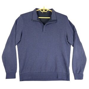 Travis Mathew Mens Pullover Quarter‎ Zip Sweatshirt Blue Heathered Size L Golf